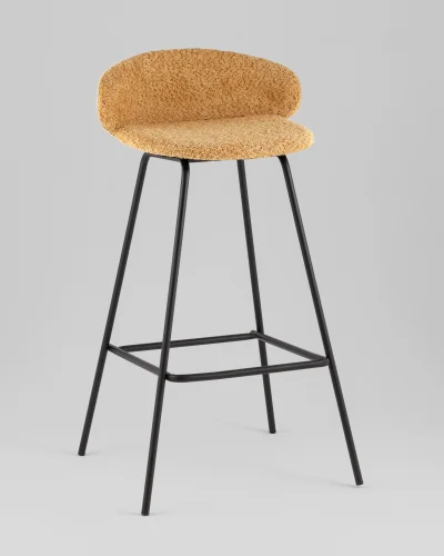 Стул барный Nita, букле охра УТ000040263 Stool Group, жёлтый/букле, ножки/металл/чёрный, размеры - *****