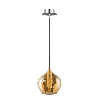 Светильник подвесной Pentola 803043 Lightstar янтарный 1 лампа, основание хром серое в стиле арт-деко 