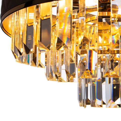 Люстра подвесная Annabelle A1008LM-6GO Arte Lamp прозрачная бежевая на 6 ламп, основание золотое в стиле арт-деко классический  фото 3