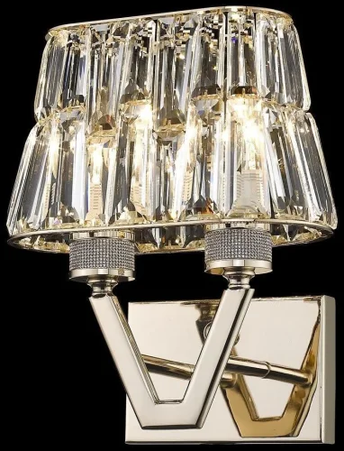 Бра Viola WE152.02.301 Wertmark прозрачный на 2 лампы, основание золотое в стиле арт-деко 
