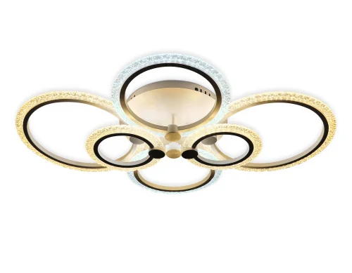Люстра потолочная LED с пультом FA4065 Ambrella light белая на 1 лампа, основание белое в стиле классический современный с пультом кольца фото 3
