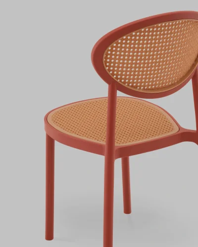 Стул Junie, пластиковый, красный УТ000040847 Stool Group, коричневый/пластик, ножки/металл/красный, размеры - *870**** фото 6