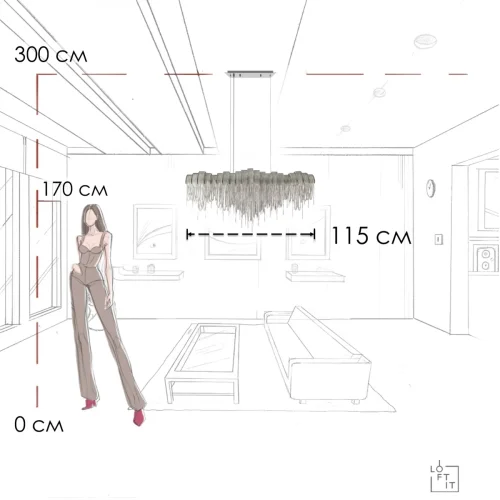 Люстра подвесная Volver 10404/1150L SN LOFT IT никель на 7 ламп, основание никель в стиле арт-деко цепочки фото 12