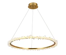 Люстра подвесная LED ЛаураЛюкс 08454-80,36 Kink Light прозрачная на 1 лампа, основание латунь в стиле современный кольца