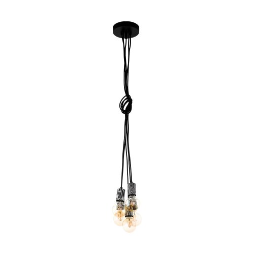Светильник подвесной лофт Nagpur 43314 Eglo без плафона 3 лампы, основание чёрное в стиле лофт 