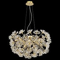 Люстра подвесная Darleen WE191.13.303 Wertmark прозрачная на 13 ламп, основание золотое в стиле флористика классический 