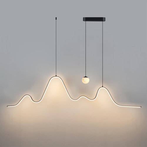 Светильник подвесной LED Moonlight 7181/37L Odeon Light белый на 2 лампы, основание чёрное в стиле хай-тек линейный фото 6