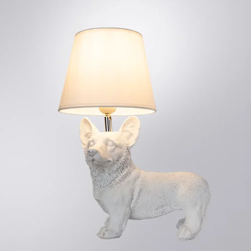 Настольная лампа Schedar A4008LT-1WH Arte Lamp белая 1 лампа, основание белое металл в стиле современный собака фото 2