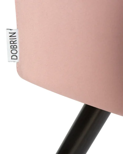 Стул обеденный 8266-LML ROBERT, цвет сиденья розовый велюр (V108-15), цвет основания черный Dobrin, розовый/велюр, ножки/металл/чёрный, размеры - ****555*605 фото 8