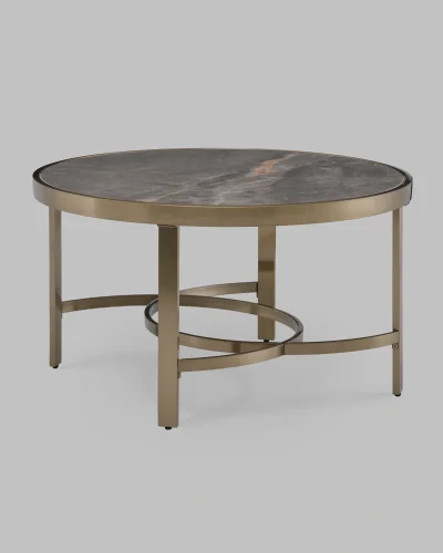 Журнальный столик Адриана 80*80, серая керамика, сталь шампань УТ000041496 Stool Group столешница серая из мрамор фото 5