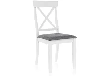 Деревянный стул Bern butter white / grey 11768 Woodville, серый/ткань, ножки/дерево/белый, размеры - ****460*530
