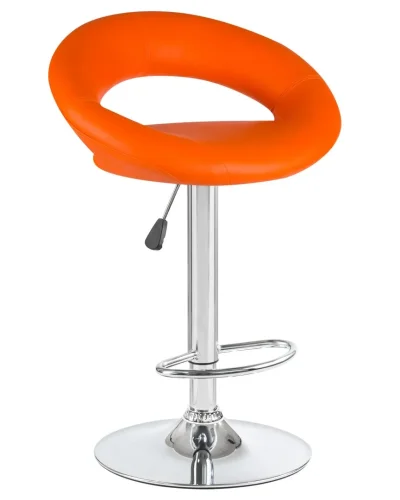 Стул барный 5001-LM MIRA,  цвет сиденья оранжевый, цвет основания хром Dobrin, оранжевый/экокожа, ножки/металл/хром, размеры - 790*1020***535*470