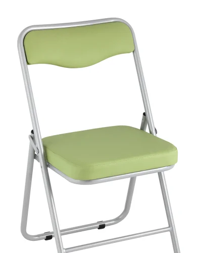 Складной стул Джонни экокожа салатовый каркас металлик УТ000035367 Stool Group, зелёный/экокожа, ножки/металл/серый, размеры - ****450*495 фото 2