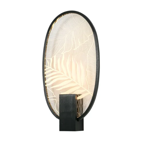 Бра LED Piuma 6665/15WL Odeon Light прозрачный на 1 лампа, основание чёрное в стиле современный флористика  фото 4