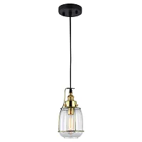 Светильник подвесной лофт LSP-9677 Lussole прозрачный 1 лампа, основание чёрное бронзовое в стиле лофт 