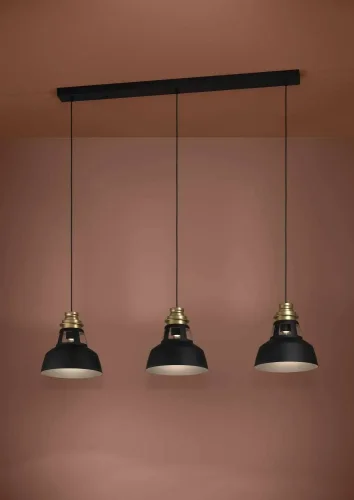 Светильник подвесной Estepona 390231 Eglo чёрный 3 лампы, основание чёрное в стиле лофт современный  фото 3