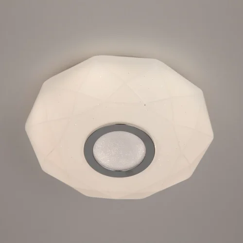 Светильник потолочный LED с пультом Диамант CL713B10 Citilux белый 1 лампа, основание белое в стиле современный хай-тек с пультом фото 2