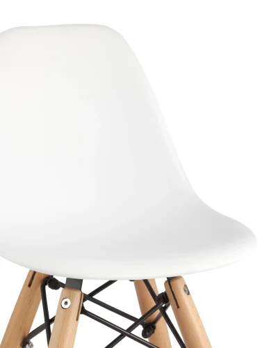 Стул EAMES SMALL, белый, дер. ножки УТ000001305 Stool Group, белый/пластик, ножки/дерево/коричневый, размеры - ****310*380 фото 5