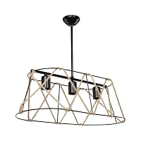 Светильник подвесной Georgiana TL1635H-03BK Toplight коричневый на 3 лампы, основание чёрное в стиле кантри лофт 