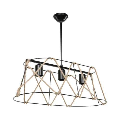 Светильник подвесной Georgiana TL1635H-03BK Toplight коричневый на 3 лампы, основание чёрное в стиле кантри лофт 