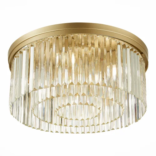Люстра потолочная Ercolano SL1624.202.09 ST-Luce прозрачная на 9 ламп, основание бежевое матовое золото в стиле современный  фото 3