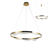 Светильник подвесной LED Кастела 08263-80,36 Kink Light латунь прозрачный 1 лампа, основание латунь в стиле хай-тек современный кольца