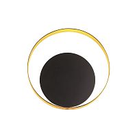 Бра LED Mondi 3899/7WB Odeon Light чёрный 1 лампа, основание золотое в стиле хай-тек современный кольца