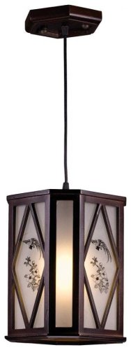 Светильник подвесной 522-726-01 Velante коричневый 1 лампа, основание коричневое в стиле кантри 