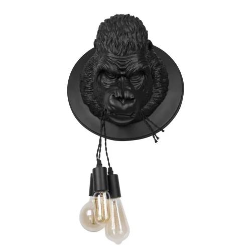 Бра Gorilla 10178 Black LOFT IT без плафона на 3 лампы, основание чёрное в стиле современный обезьяна
