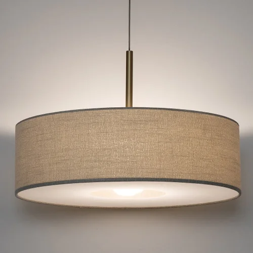 Светильник подвесной Santana L 11653-NW Nowodvorski бежевый на 1 лампу, основание золотое в стиле лофт фото 2