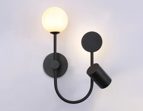 Бра LED FL66389 Ambrella light чёрный на 1 лампа, основание чёрное в стиле хай-тек современный  фото 2