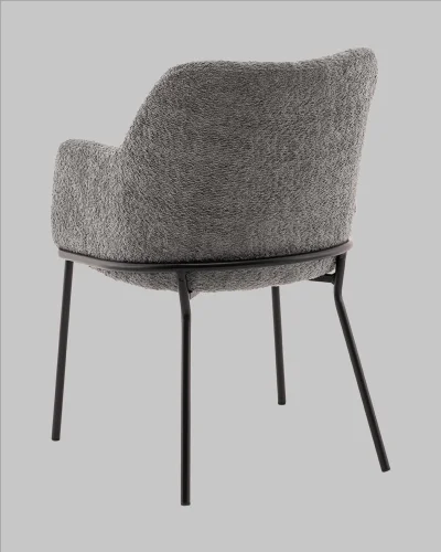 Стул с подлокотниками Кози new ткань букле тёмно-серый УТ000040878 Stool Group, серый/букле, ножки/металл/чёрный, размеры - ***** фото 5