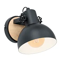 Бра лофт Lubenham 43164 Eglo чёрный 1 лампа, основание чёрное коричневое в стиле лофт кантри 