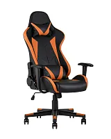 Кресло спортивное TopChairs Gallardo, оранжевое УТ000004574 Stool Group, оранжевый/экокожа, ножки/металл/чёрный, размеры - ****660*640