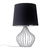 Настольная лампа Caroso OML-83534-01 Omnilux чёрная 1 лампа, основание хром металл в стиле современный 