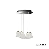 Светильник подвесной LED Flora WD8007-5 CR iLedex прозрачный 1 лампа, основание хром в стиле модерн хай-тек каскад