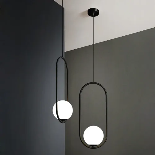 Светильник подвесной Matthew McCormick Studio MILA Pendant black 102225-22 ImperiumLoft белый на 1 лампу, основание золотое в стиле современный фото 3