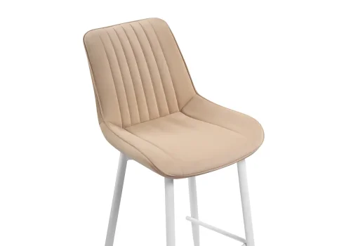 Полубарный стул Седа К бежевый / белый 511170 Woodville, бежевый/велюр, ножки/металл/белый, размеры - ****490*570 фото 5