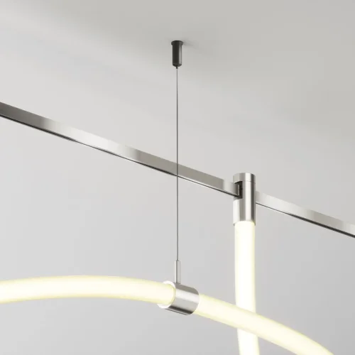 Потолочный коннектор с тросовым подвесом Tau в шинопровод Flarity платина TRA154CSW-1PT Maytoni платина в стиле хай-тек современный для светильников серии Magnetic trаck system Flarity flarity магнитная фото 3