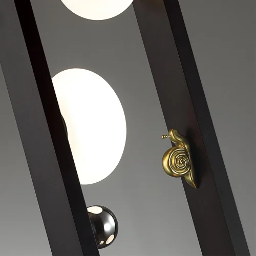 Парковый светильник Luma 5434/4FB Odeon Light уличный IP54 чёрный на 4 лампы, плафон белый в стиле флористика скандинавский современный G9 фото 7