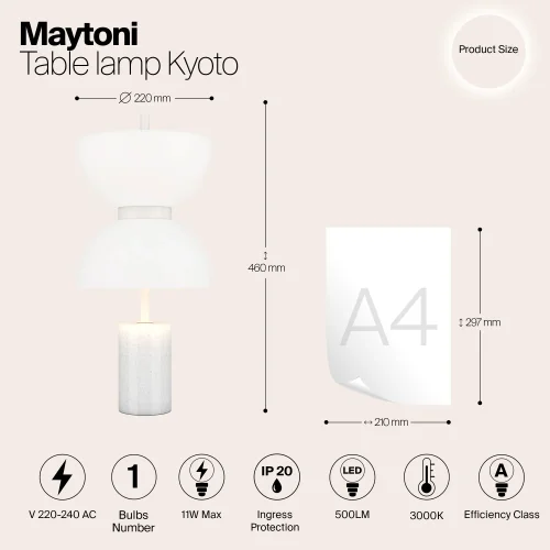 Настольная лампа LED Memory MOD178TL-L11W3K Maytoni белая на 1 лампу, основание белое металл в стиле современный арт-деко фото 3