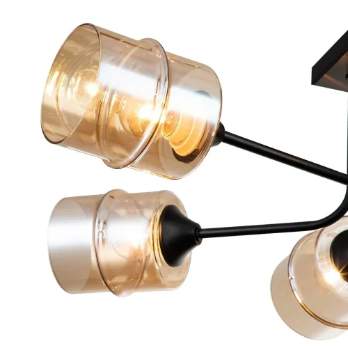 Люстра потолочная Mondrian 699/6P Escada прозрачная на 6 ламп, основание чёрное в стиле современный  фото 4