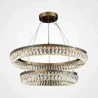 Люстра подвесная GERTRUDA LUX D40+60 220205-23 ImperiumLoft прозрачная на 2 лампы, основание латунь в стиле современный 