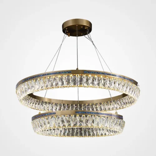 Люстра подвесная GERTRUDA LUX D40+60 220205-23 ImperiumLoft прозрачная на 2 лампы, основание латунь в стиле современный 
