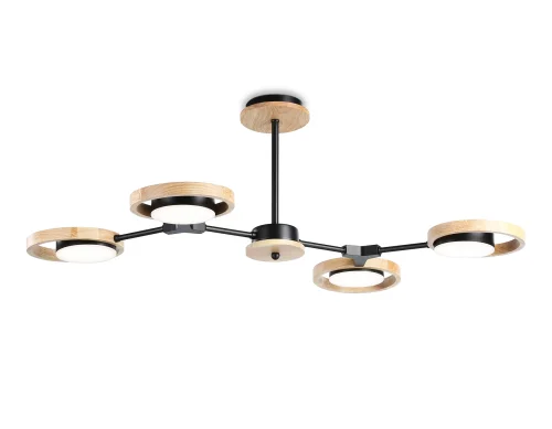Люстра потолочная LED FL51611 Ambrella light бежевая на 1 лампу, основание чёрное бежевое в стиле современный 