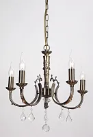 Люстра подвесная MESSINA 143.5 antique Lucia Tucci без плафона на 5 ламп, основание бронзовое в стиле прованс классический 