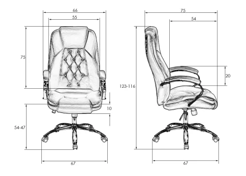 Офисное кресло для руководителей 116B-LMR MILLARD, цвет коричневый Dobrin, коричневый/экокожа, ножки/металл/хром, размеры - 1160*1230***670*750 фото 9