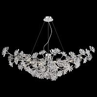 Люстра подвесная Darleen WE191.15.123 Wertmark прозрачная на 15 ламп, основание хром в стиле флористика классический 
