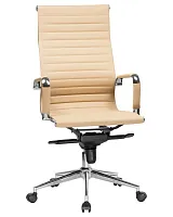 Офисное кресло для руководителей 101F-LMR CLARK, цвет бежевый Dobrin, бежевый/экокожа, ножки/металл/хром, размеры - 1090*1150***680*680