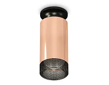 Светильник накладной Techno spot XS6326102 Ambrella light розовый золотой 1 лампа, основание чёрное в стиле современный круглый